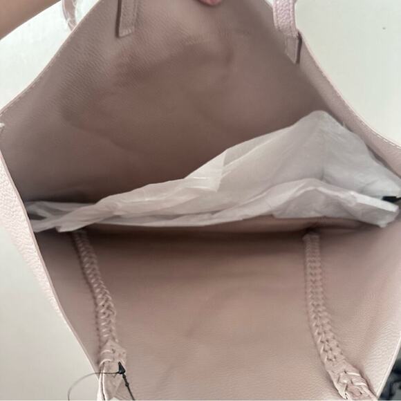 NWT Badgley Mischka Tote blush pink vegan leather dual straps everyday bag - Picture 6 of 9